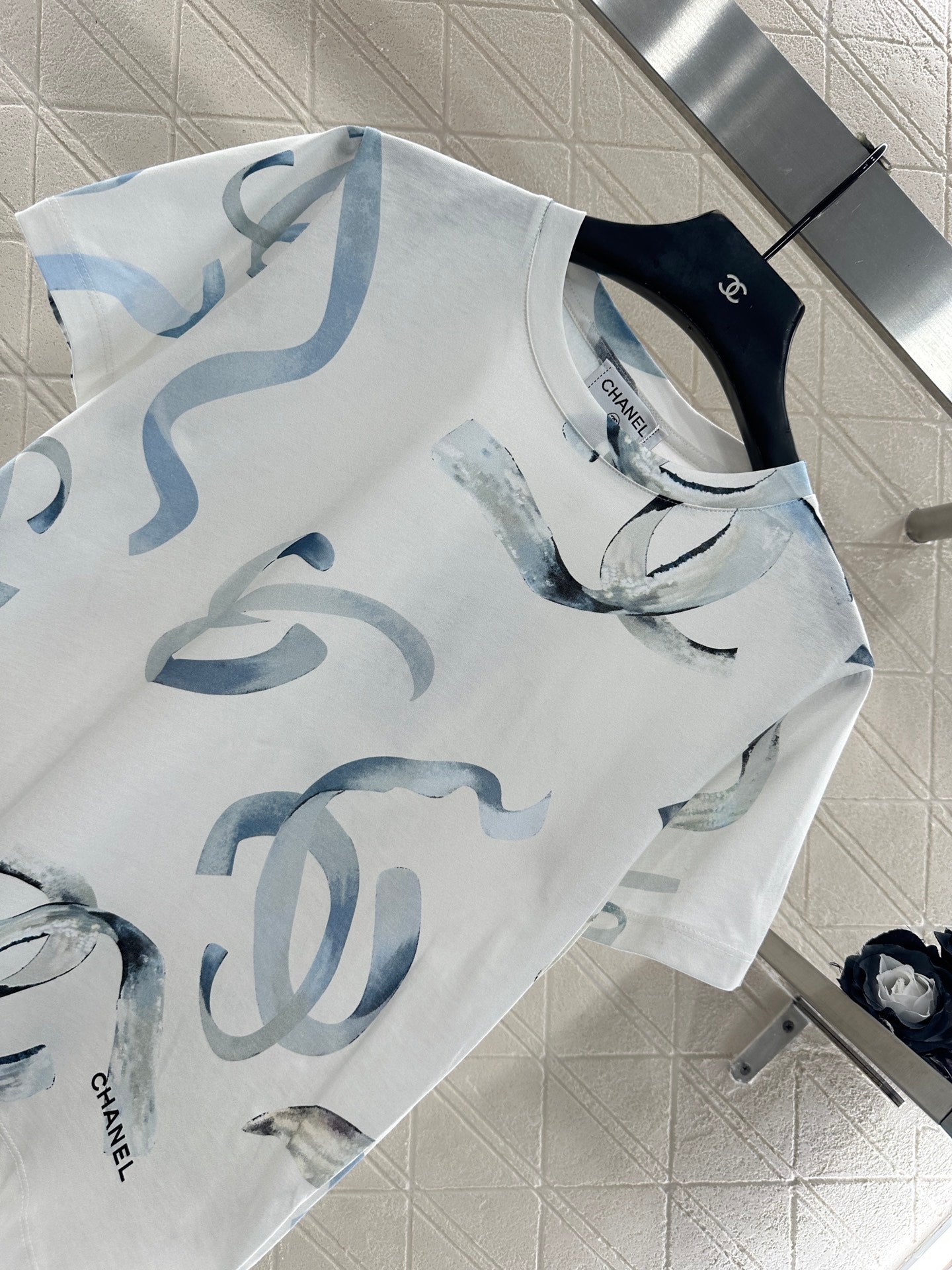 25fw new letter ribbon round neck T-shirt