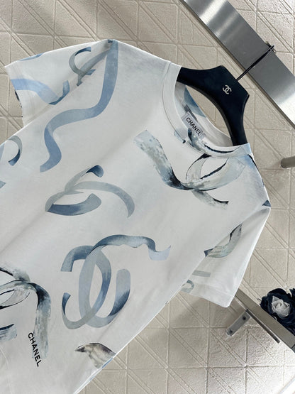 25fw new letter ribbon round neck T-shirt