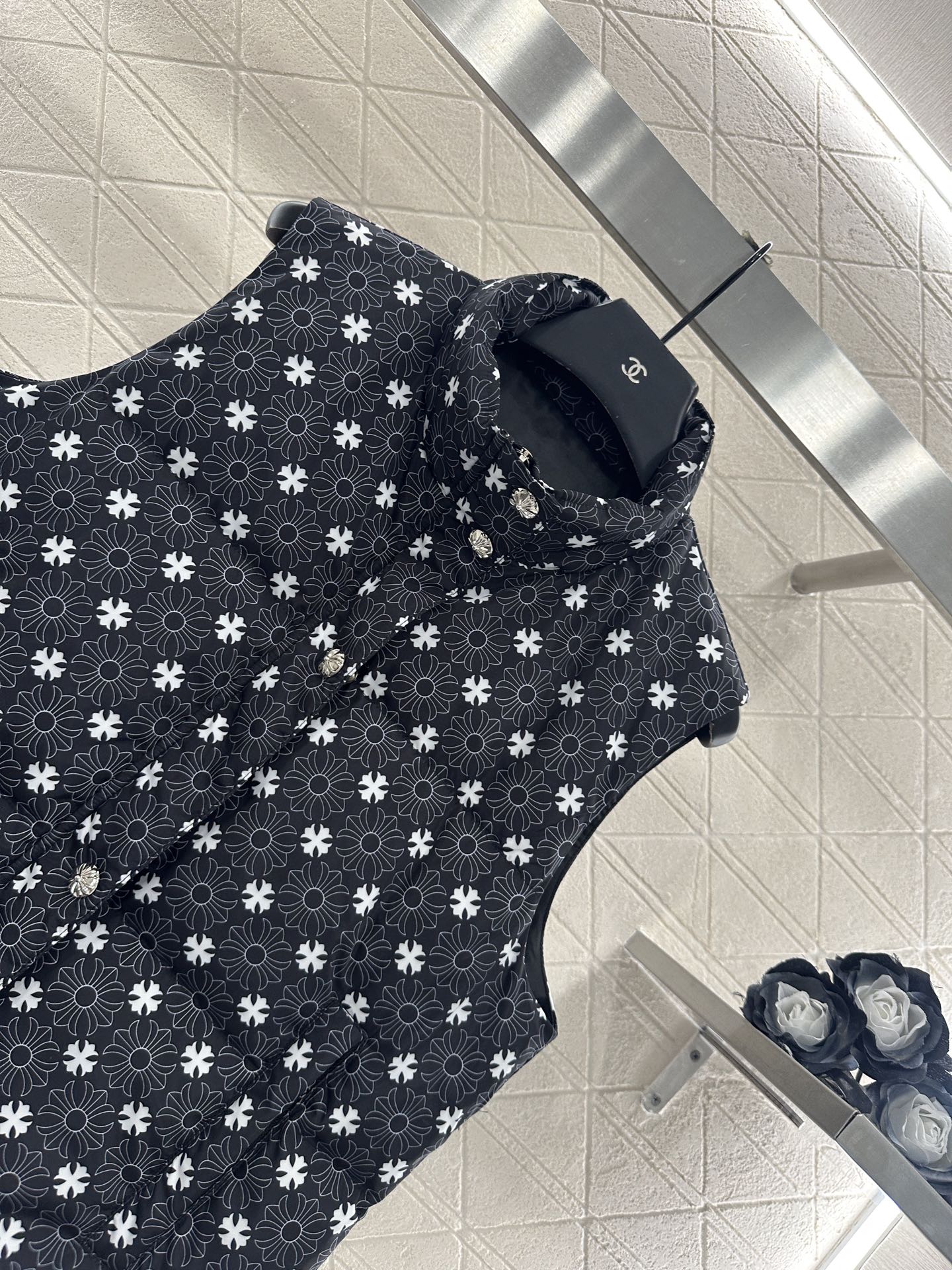 25fw new cross print cotton vest