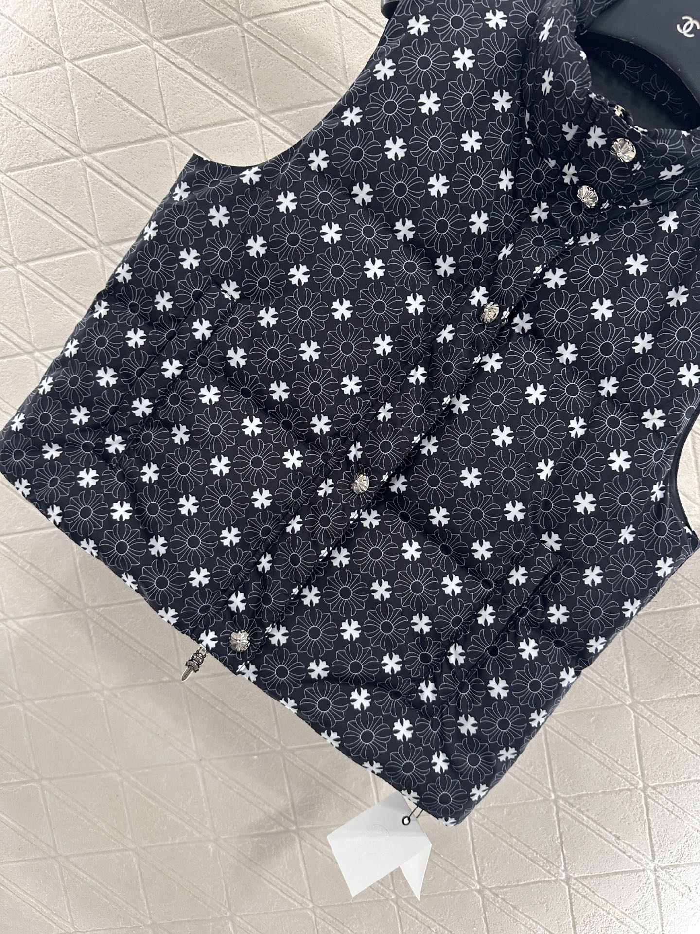 25fw new cross print cotton vest