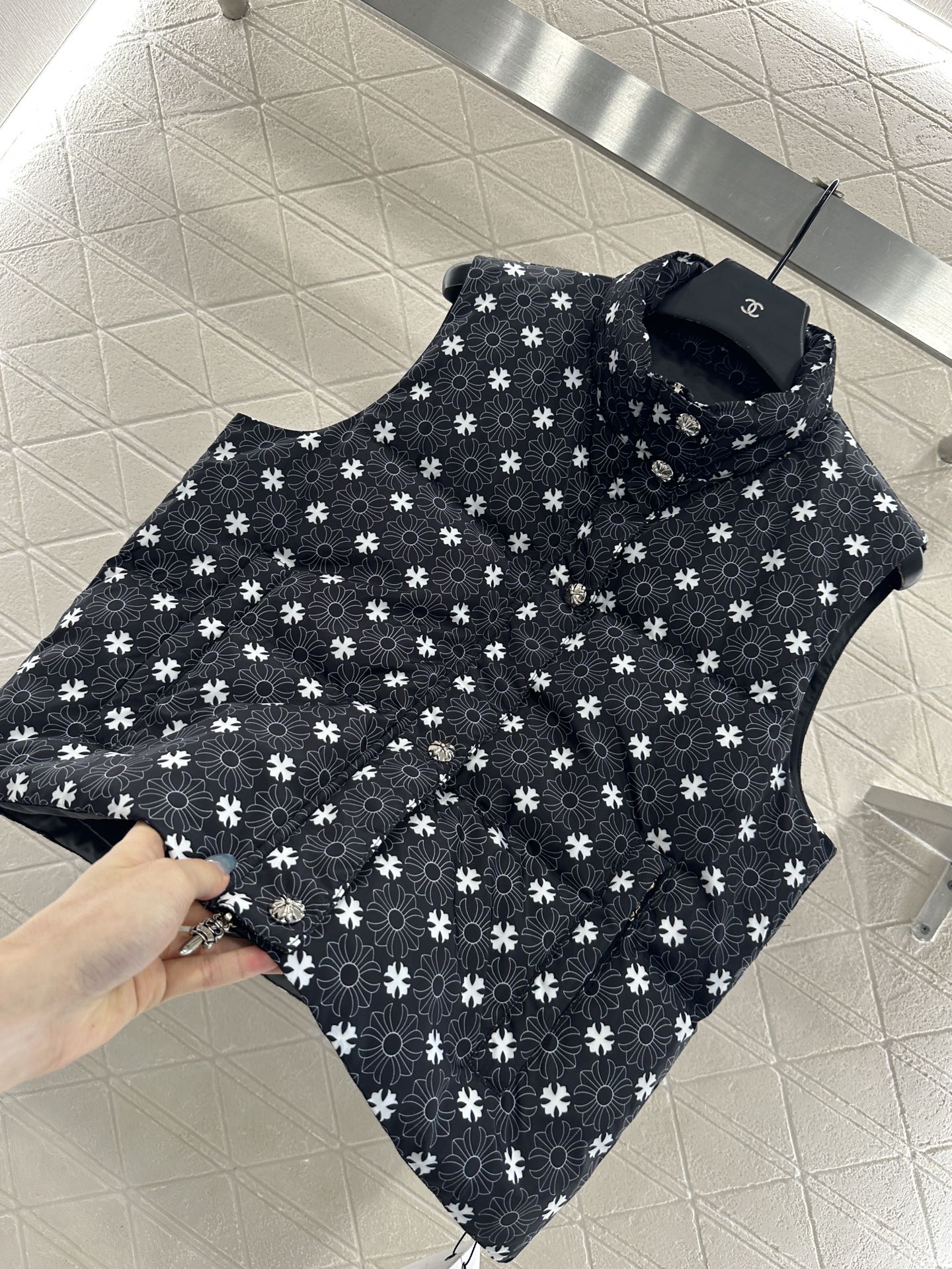 25fw new cross print cotton vest