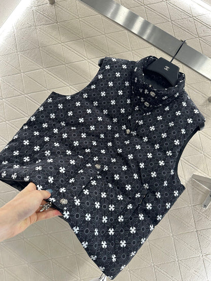 25fw new cross print cotton vest