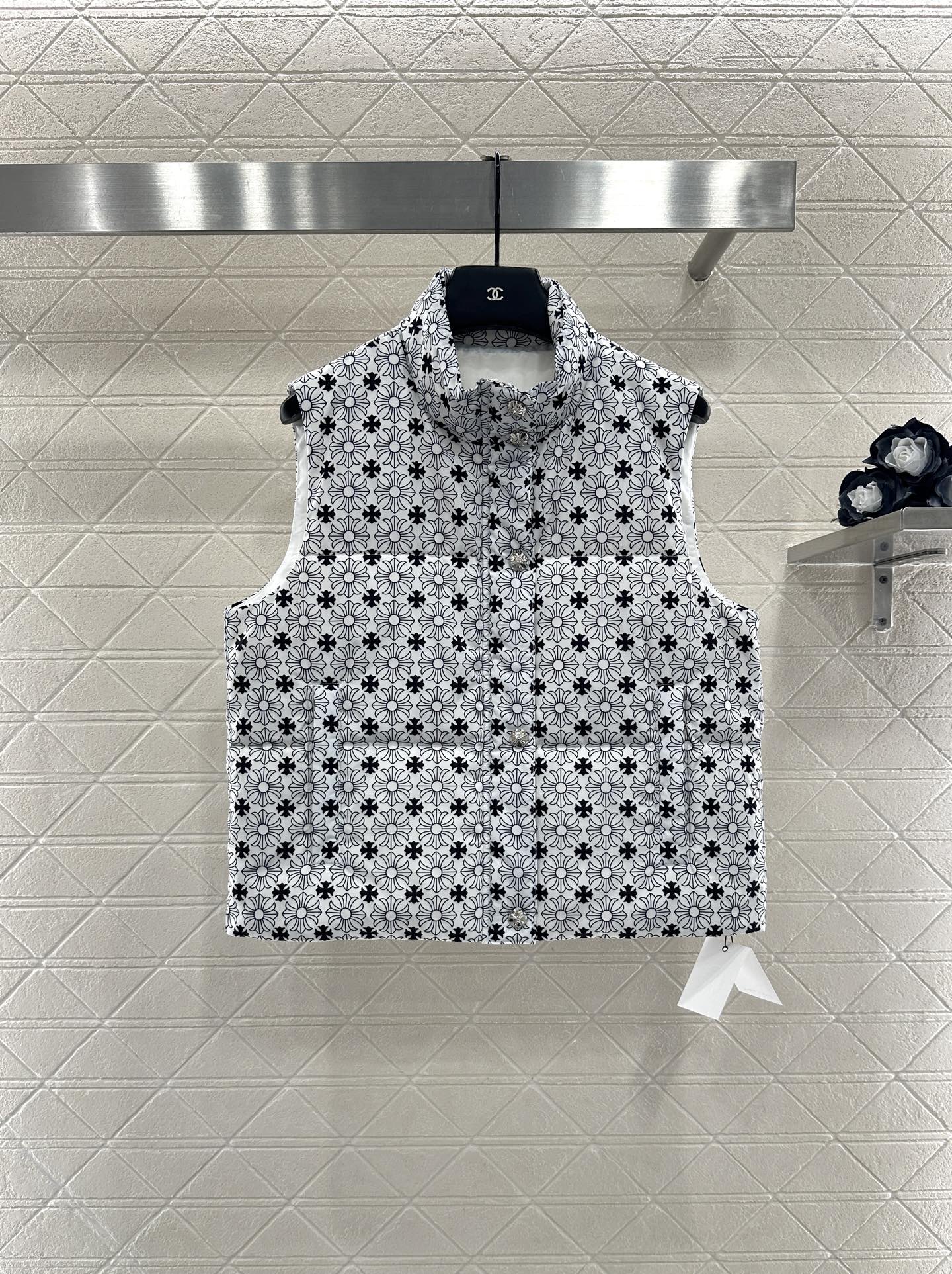 25fw new cross print cotton vest