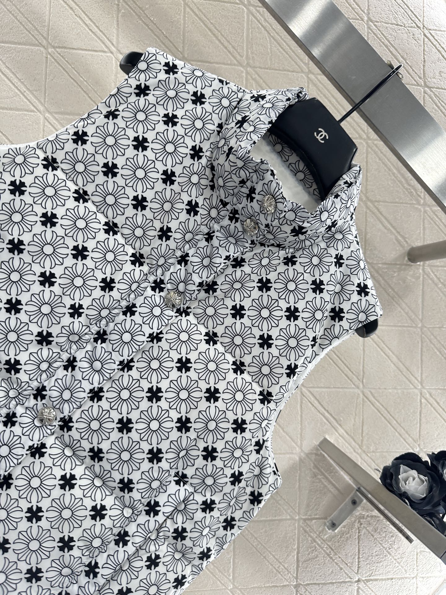 25fw new cross print cotton vest