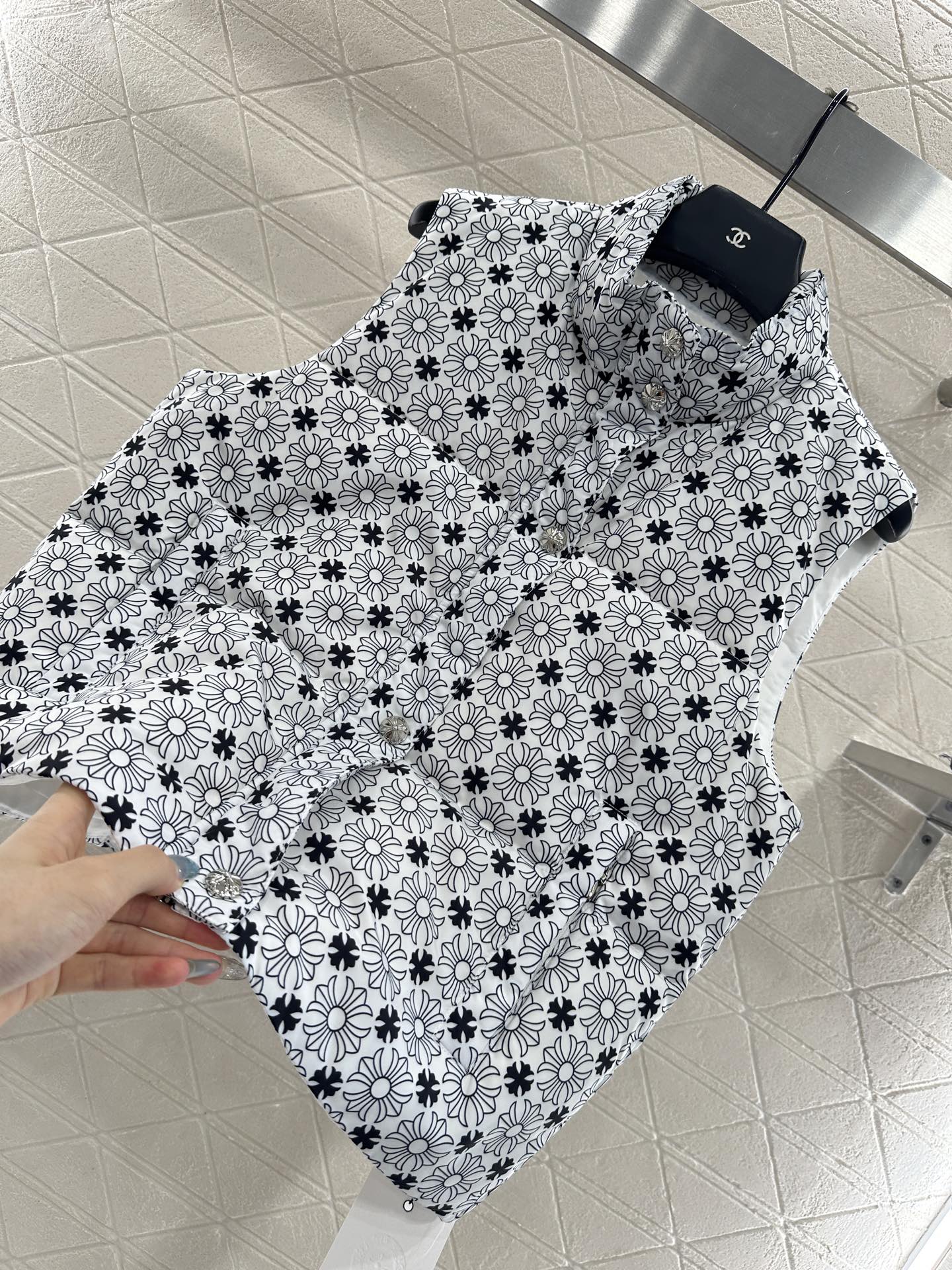 25fw new cross print cotton vest