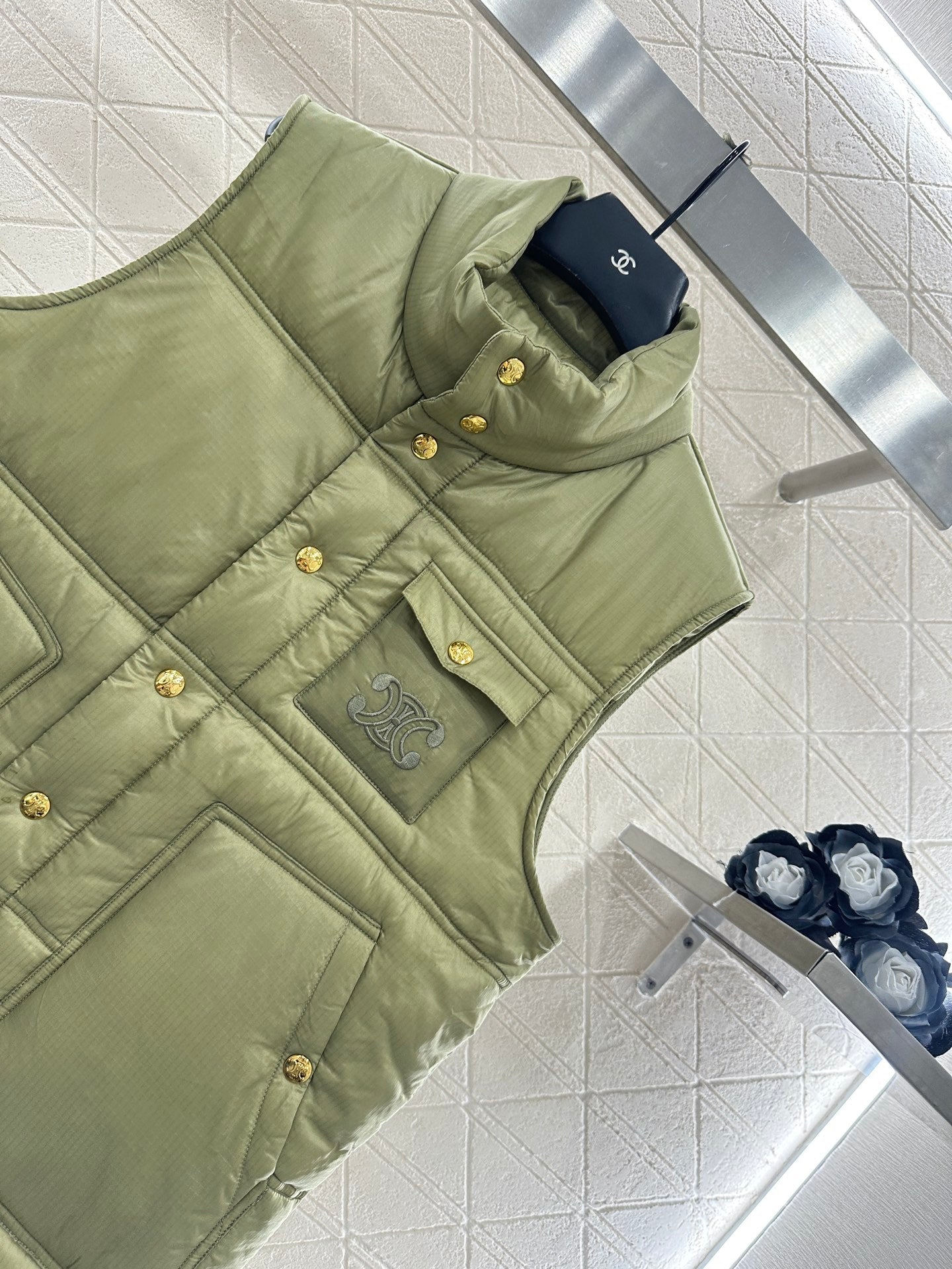 25fw new stand collar cotton vest