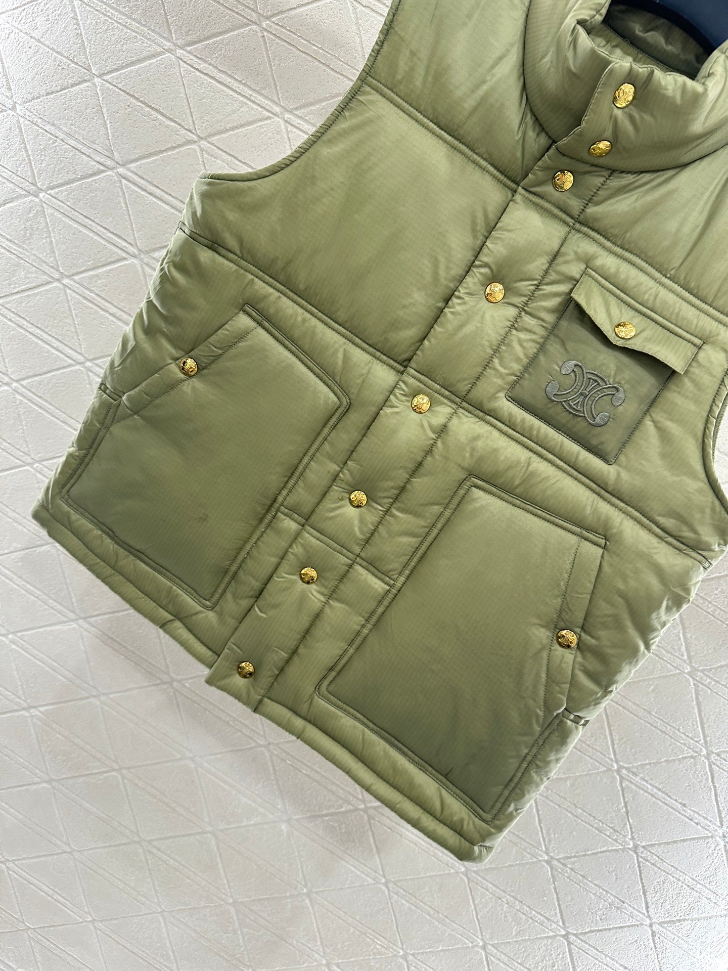 25fw new stand collar cotton vest