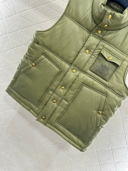 25fw new stand collar cotton vest