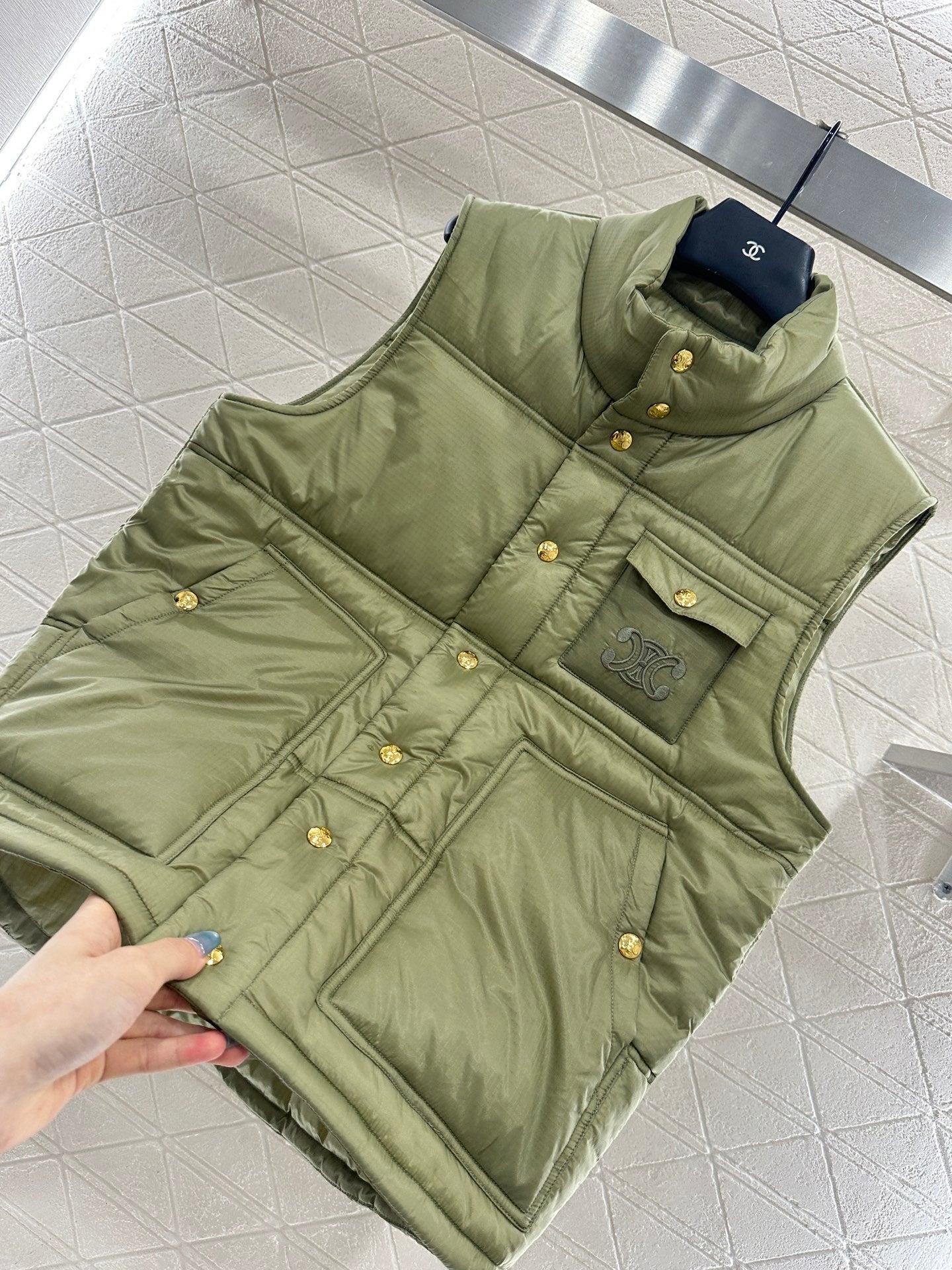 25fw new stand collar cotton vest