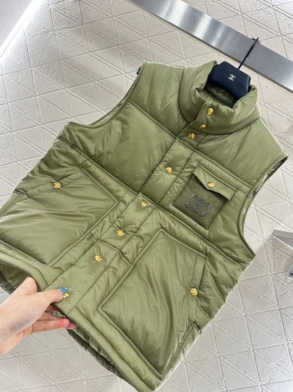 25fw new stand collar cotton vest