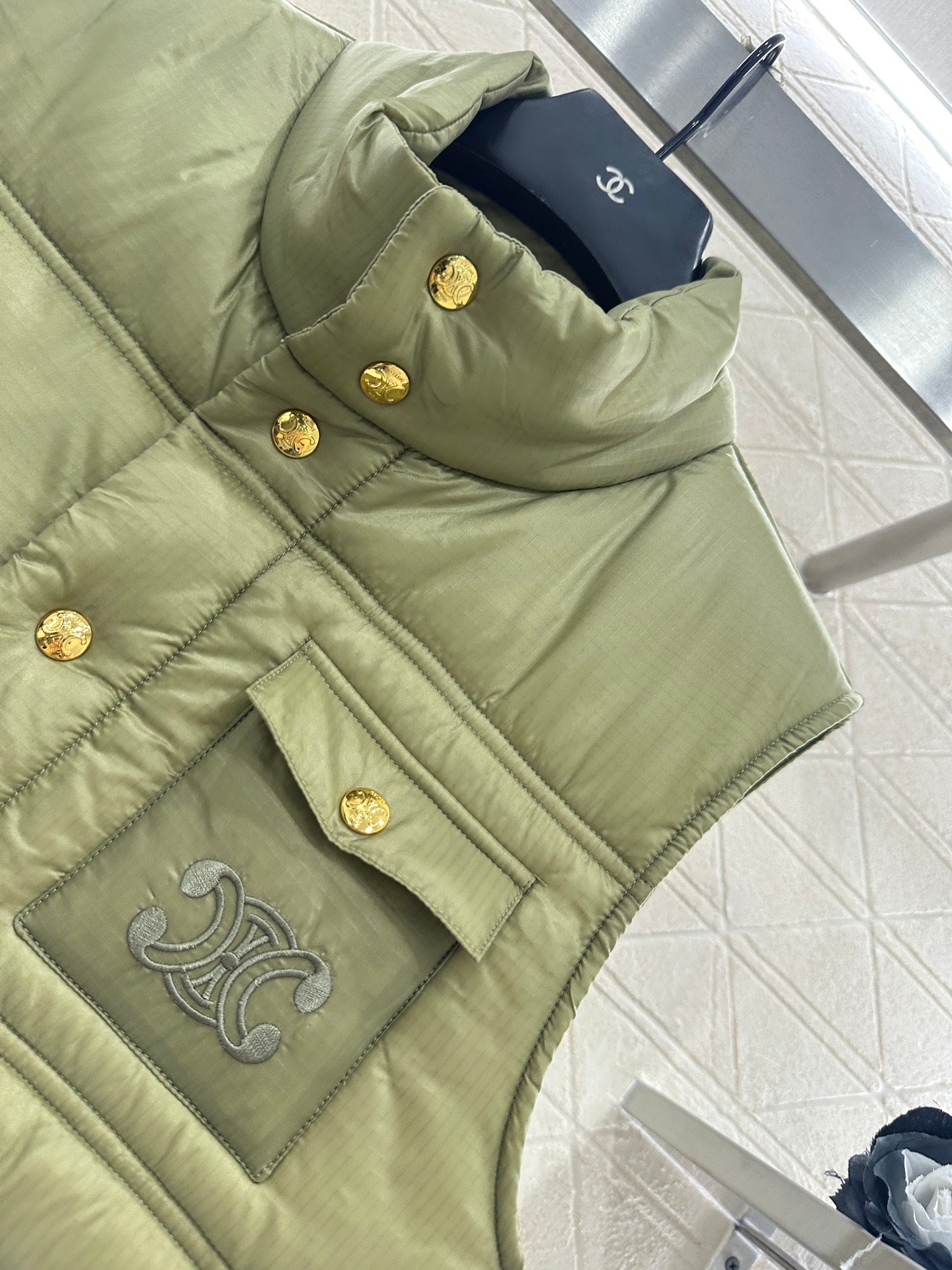 25fw new stand collar cotton vest