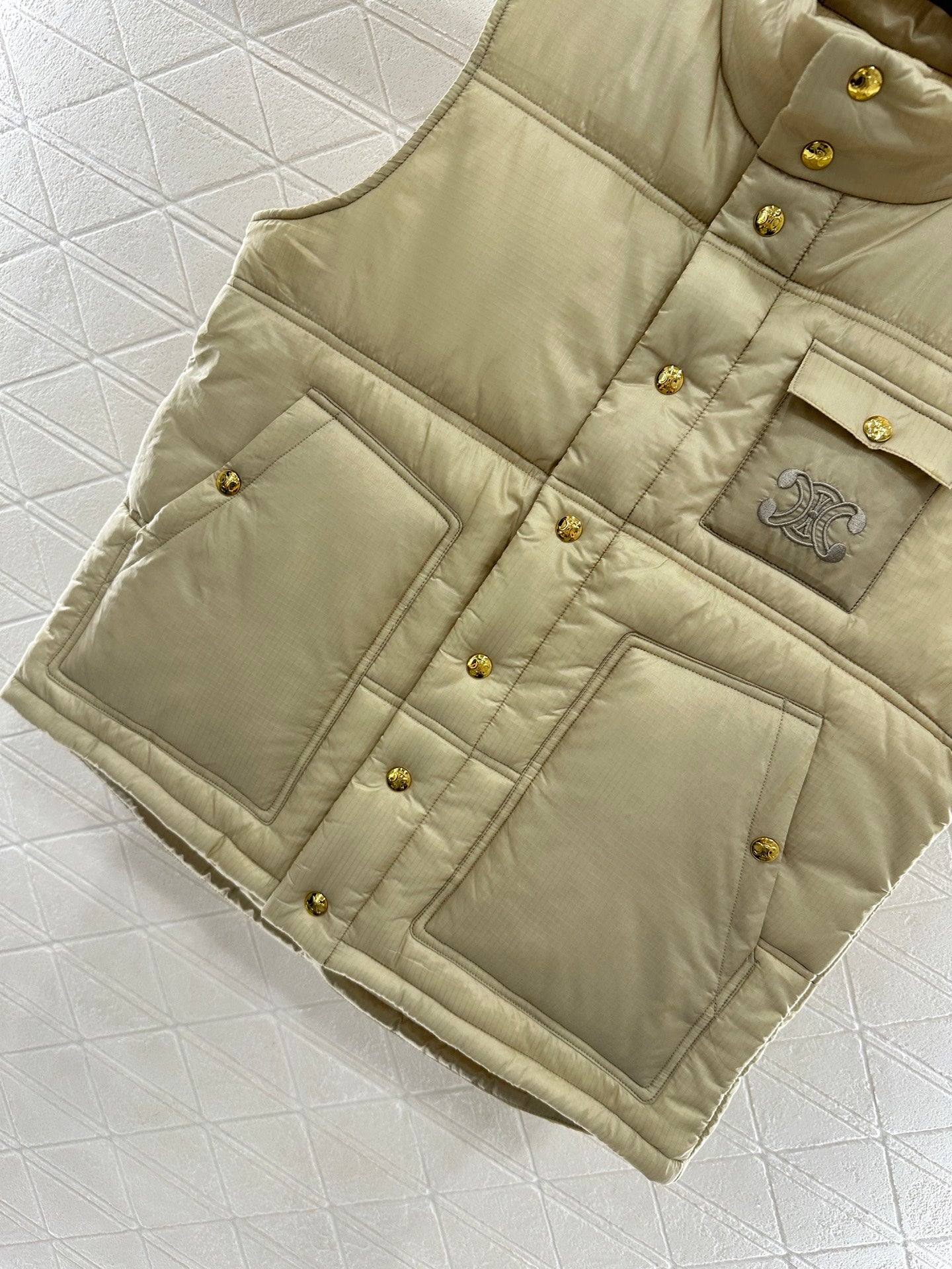 25fw new stand collar cotton vest