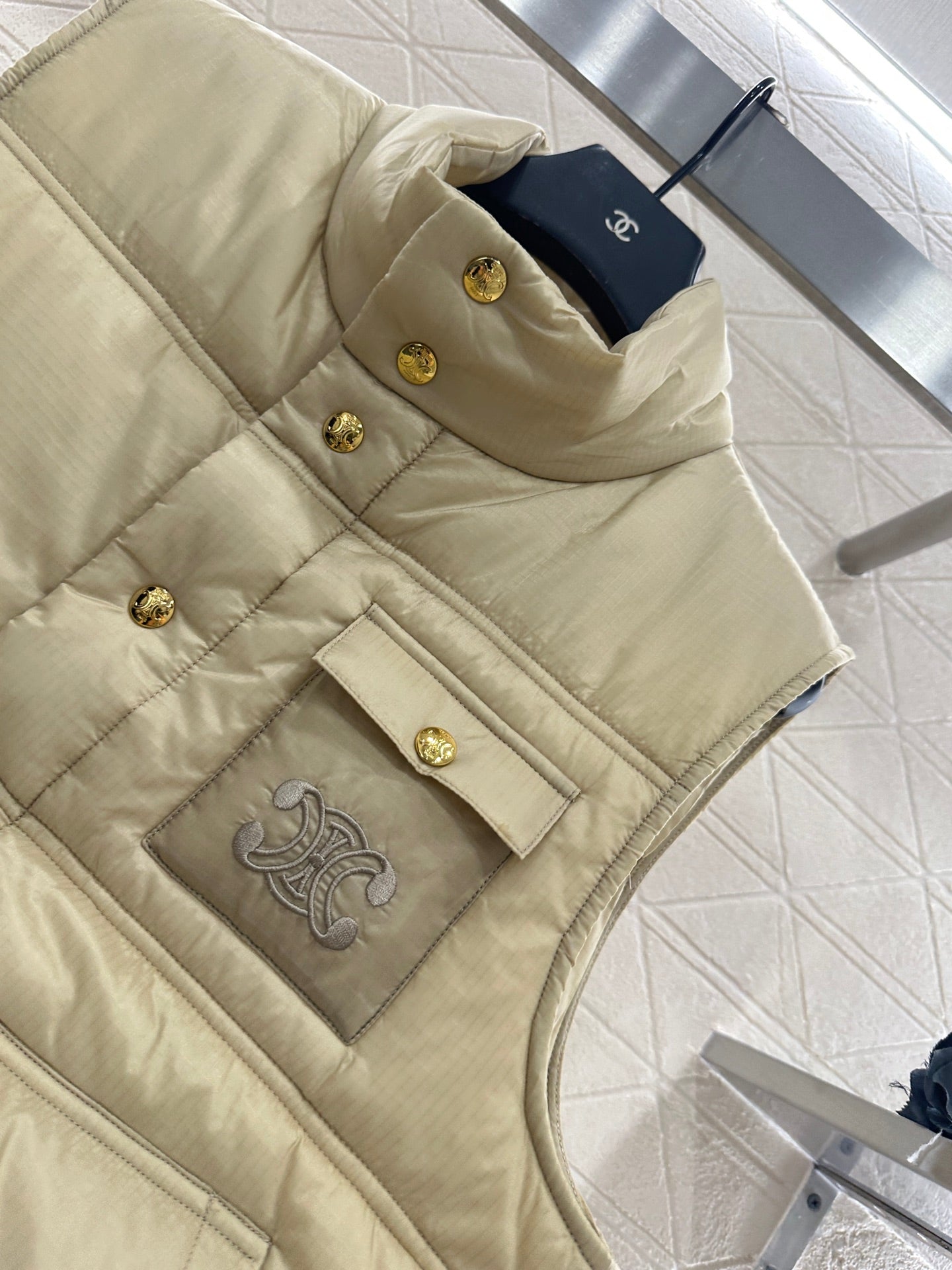 25fw new stand collar cotton vest