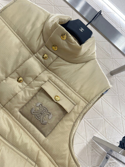 25fw new stand collar cotton vest