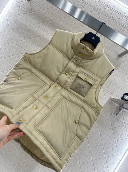 25fw new stand collar cotton vest