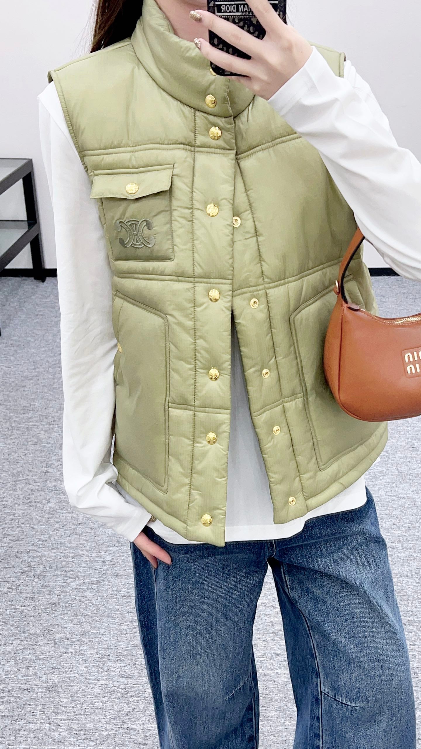 25fw new stand collar cotton vest