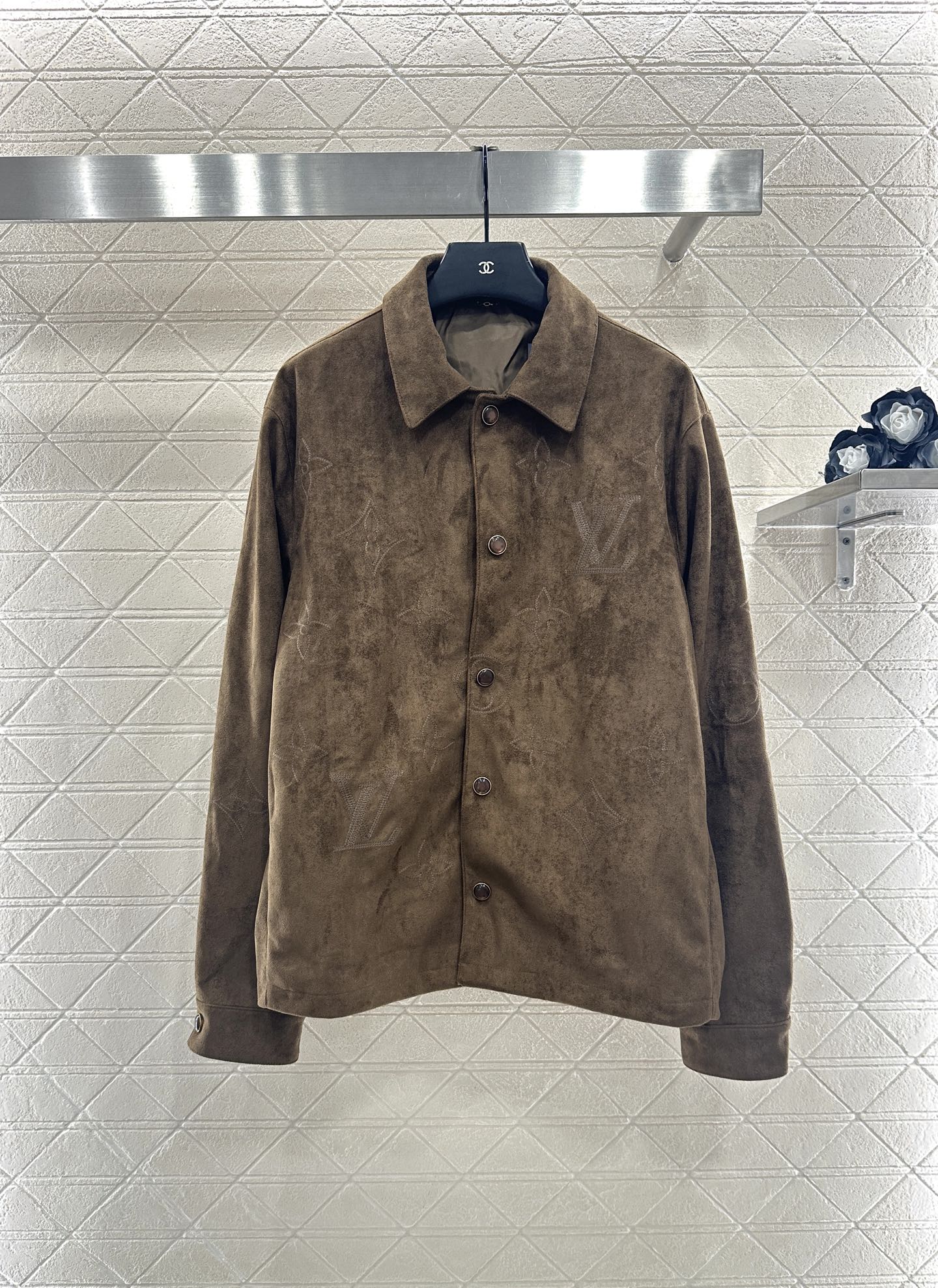 25fw new embroidered suede shirt jacket