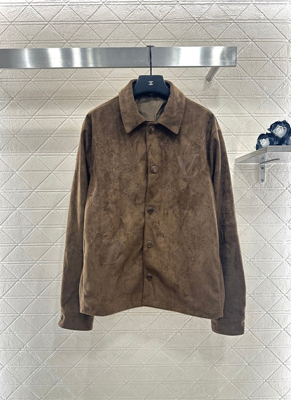 25fw new embroidered suede shirt jacket