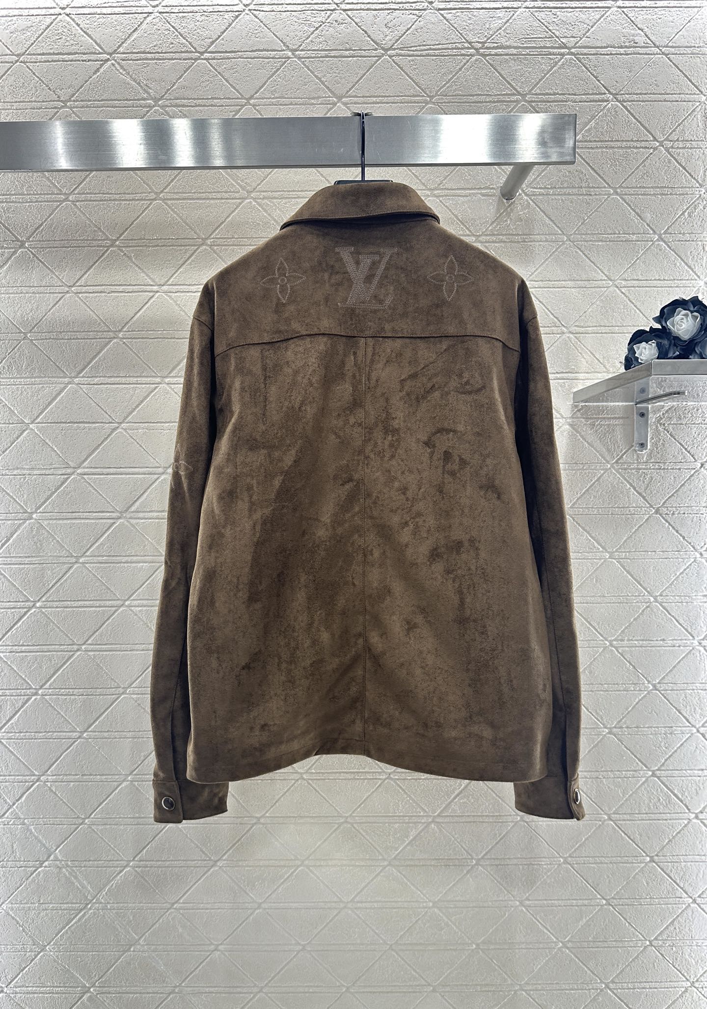 25fw new embroidered suede shirt jacket