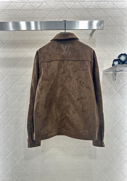 25fw new embroidered suede shirt jacket