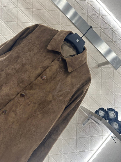 25fw new embroidered suede shirt jacket