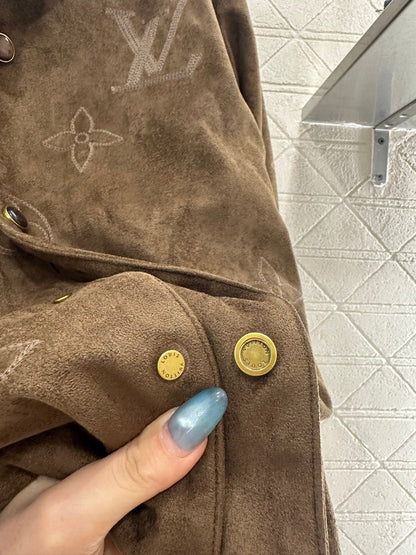 25fw new embroidered suede shirt jacket