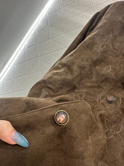 25fw new embroidered suede shirt jacket