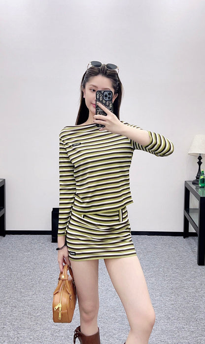 25fw new short one-shoulder top and skirt suit