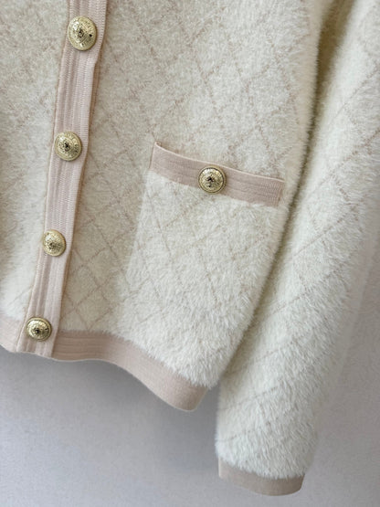 25fw new diamond wool knitted cardigan