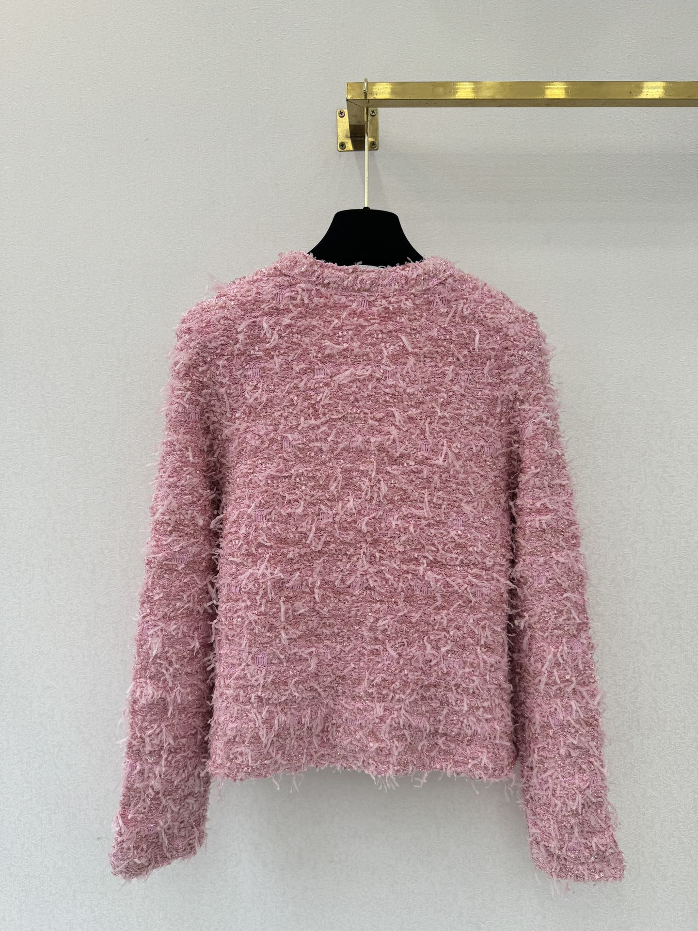 25fw new woven tweed round neck jacket