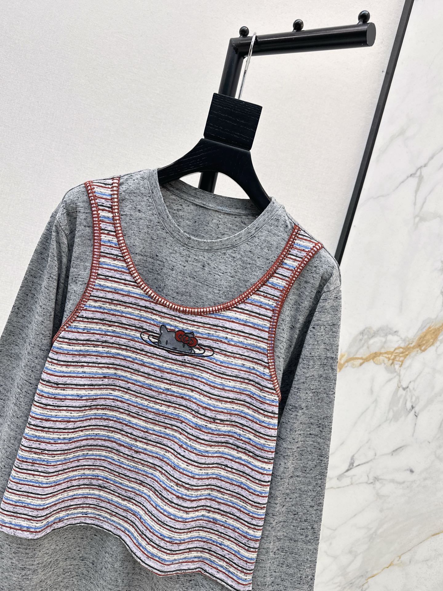 25fw new fake two-piece long sleeve