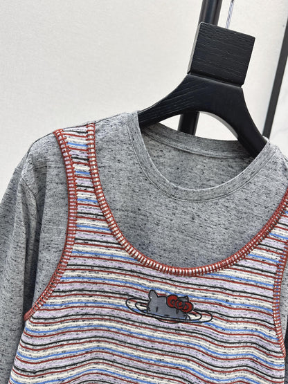 25fw new fake two-piece long sleeve