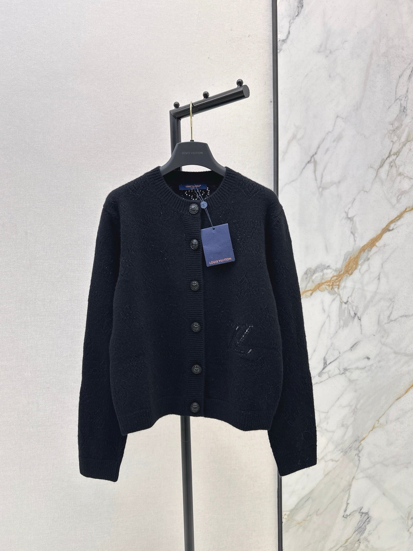 25fw new classic monogram hollow cardigan