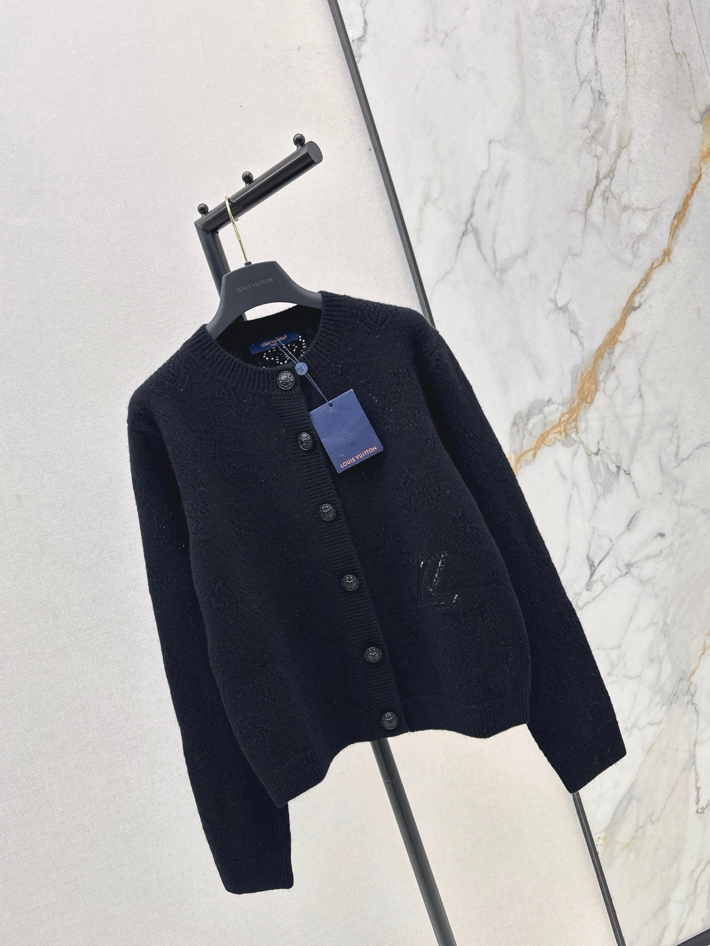 25fw new classic monogram hollow cardigan