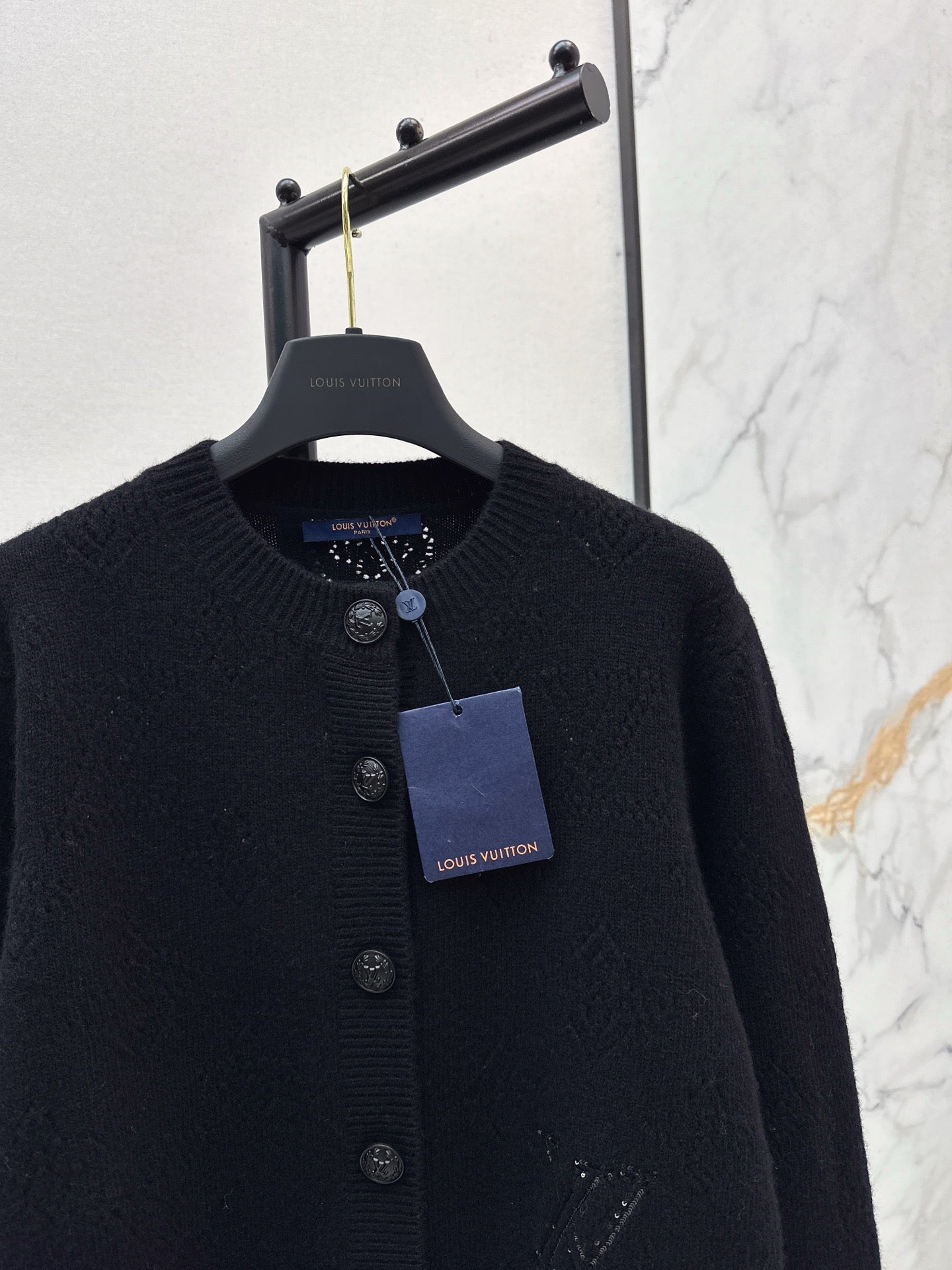 25fw new classic monogram hollow cardigan