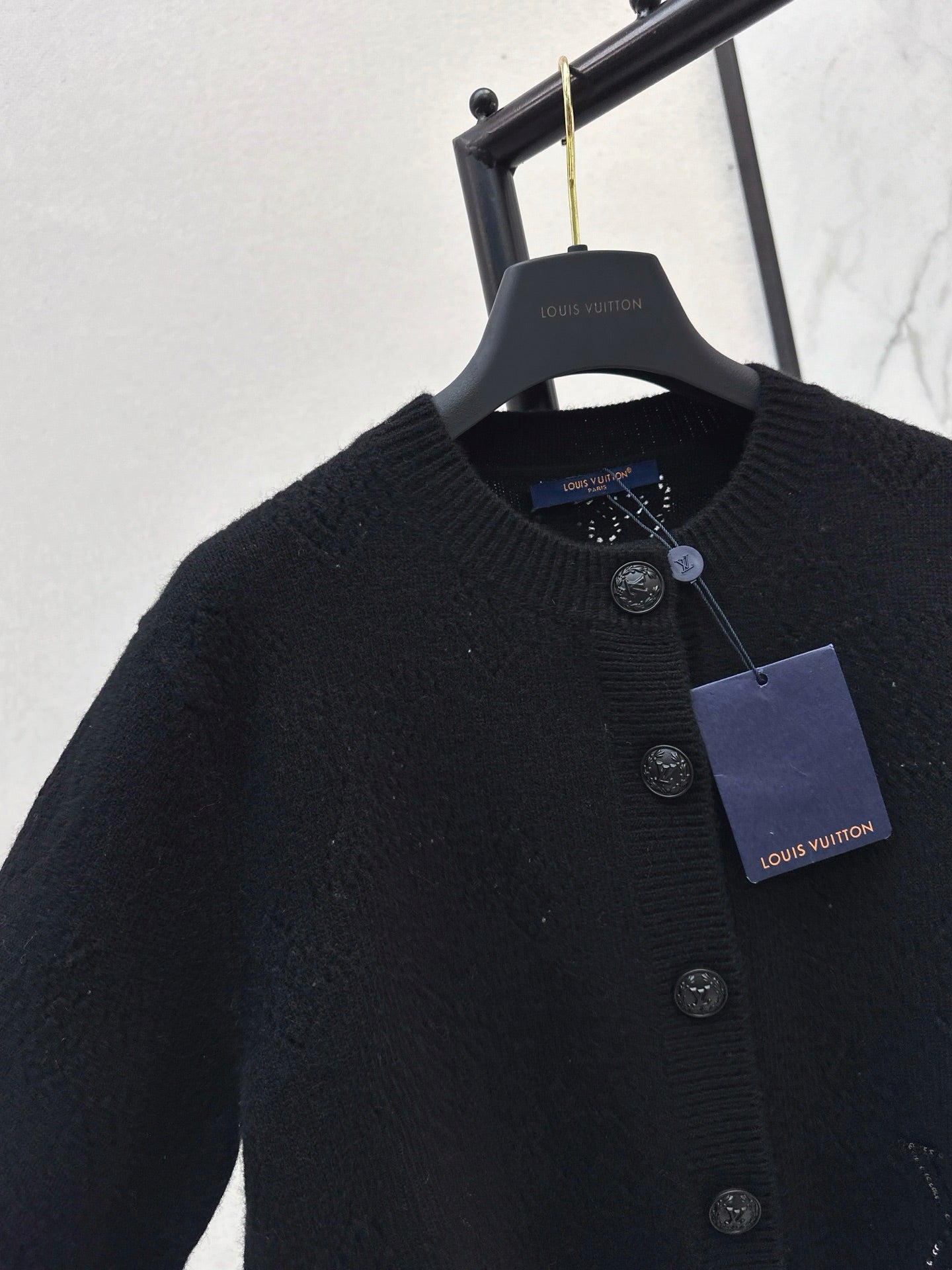 25fw new classic monogram hollow cardigan