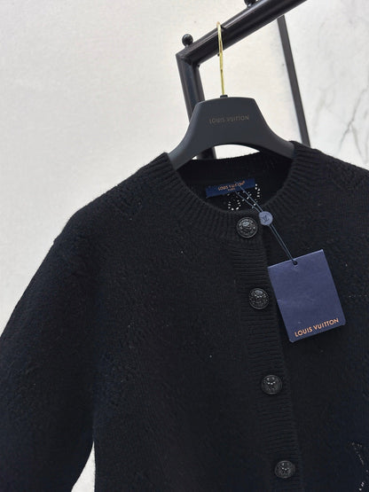 25fw new classic monogram hollow cardigan