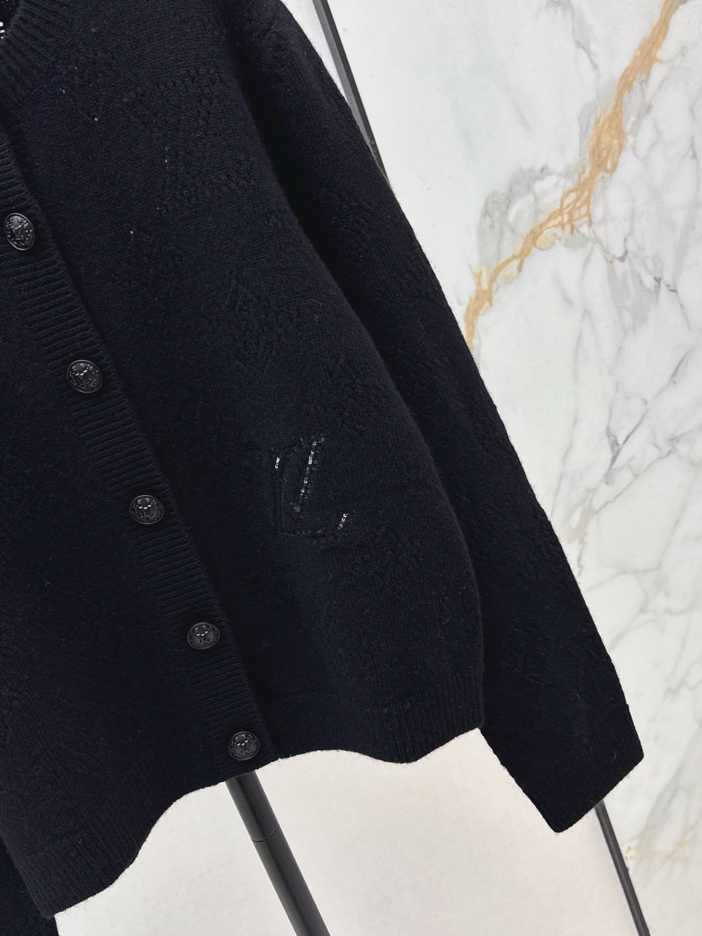 25fw new classic monogram hollow cardigan