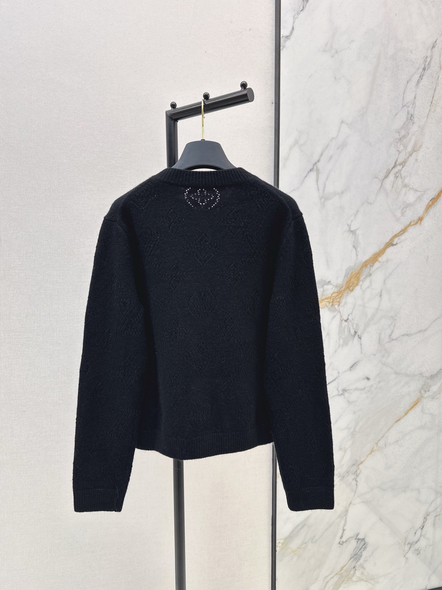 25fw new classic monogram hollow cardigan