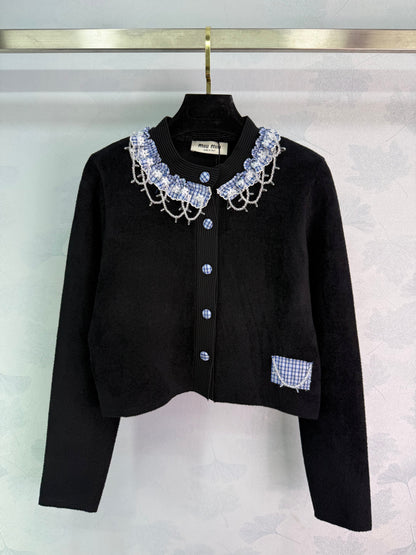 25fw new round neck knitted cardigan