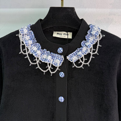 25fw new round neck knitted cardigan