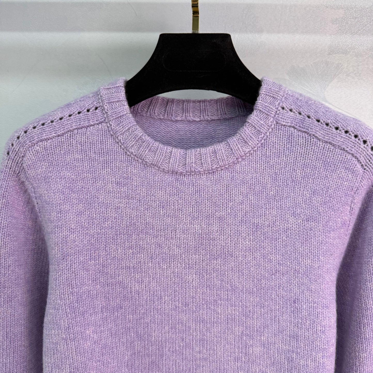 25fw new round neck hollow cashmere sweater