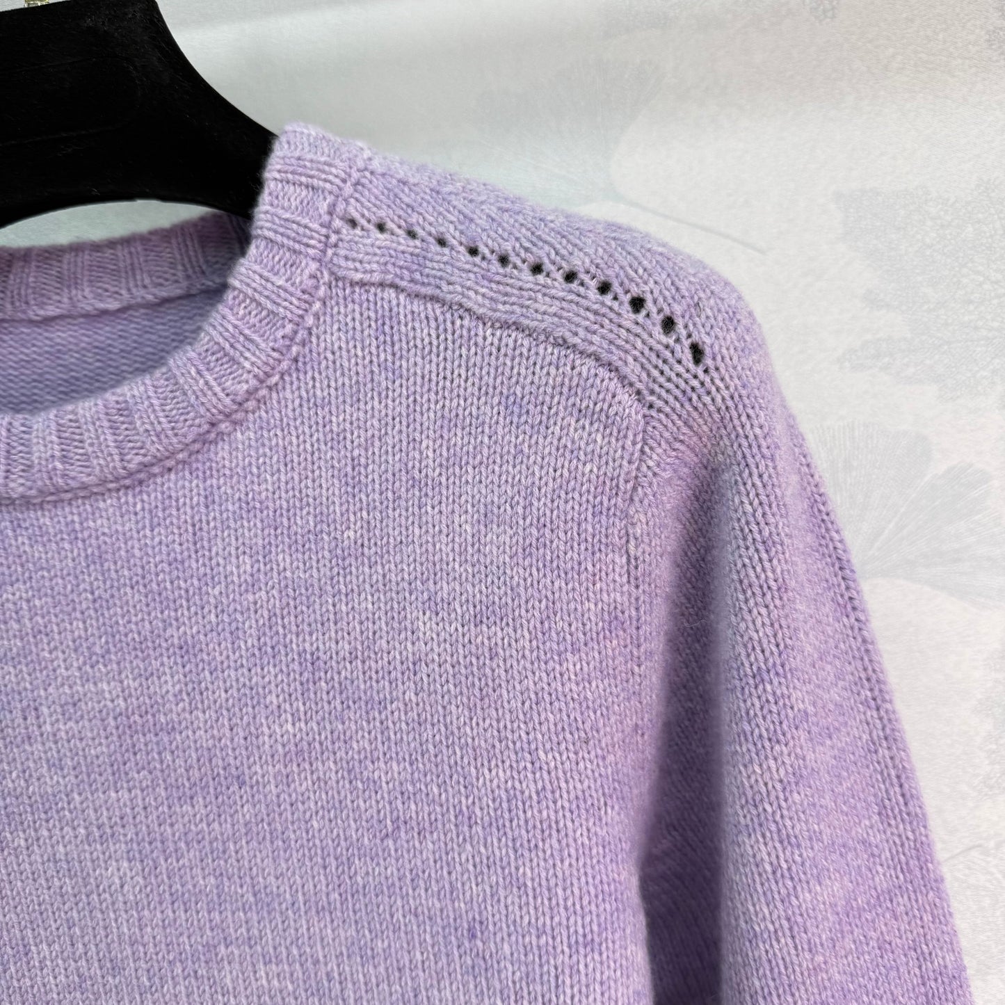 25fw new round neck hollow cashmere sweater