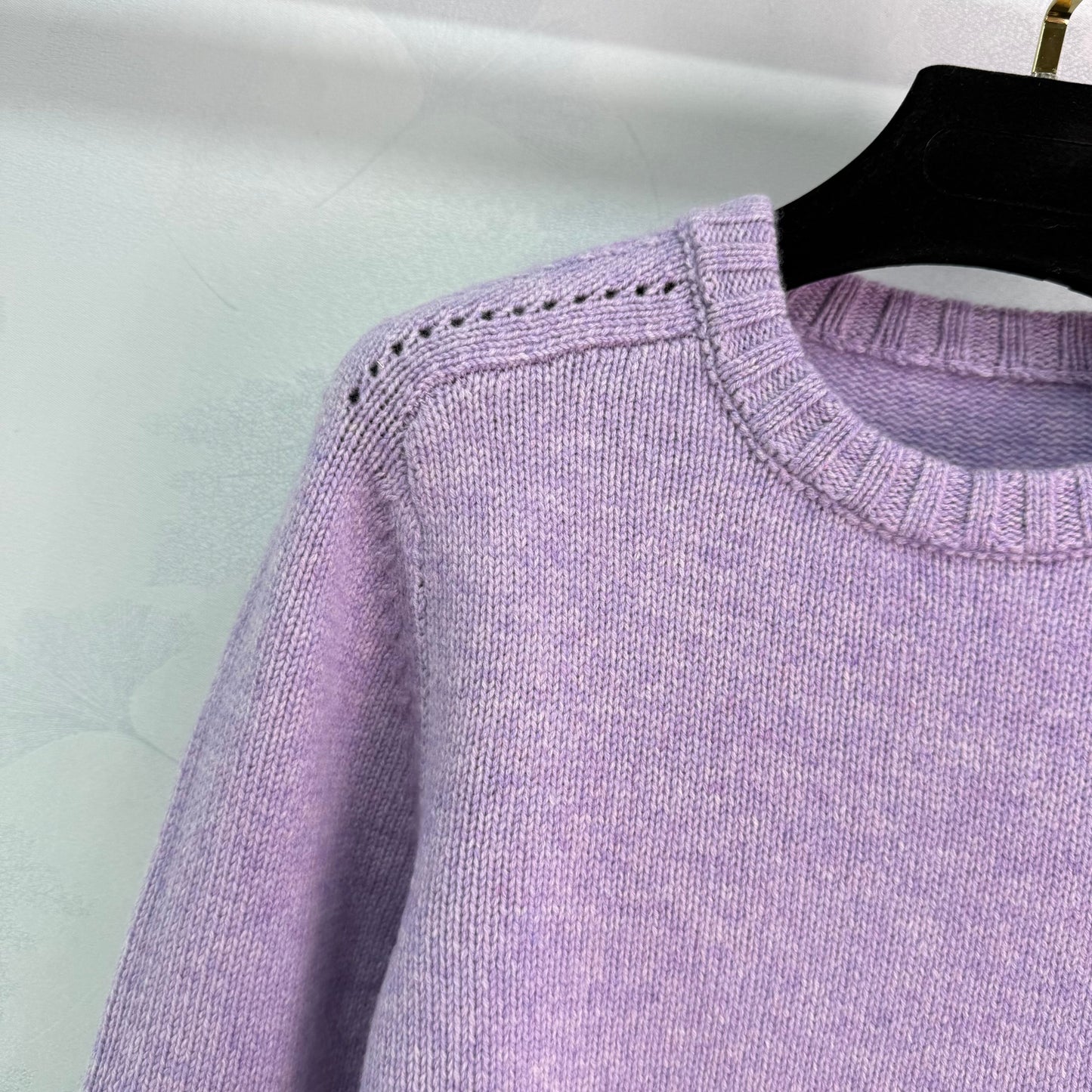 25fw new round neck hollow cashmere sweater