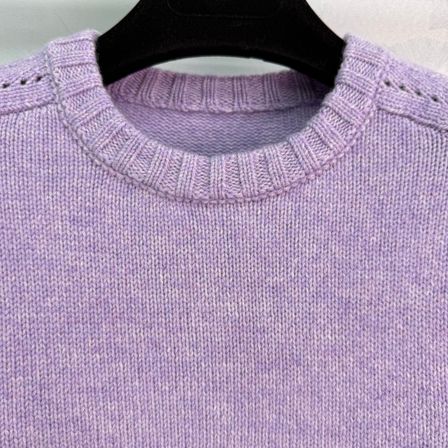25fw new round neck hollow cashmere sweater