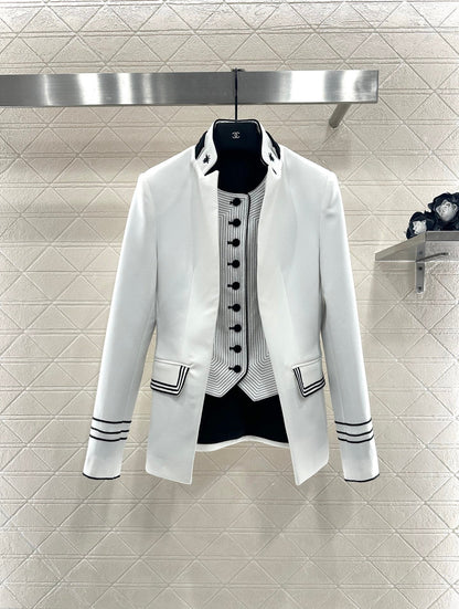 25fw new stand collar fake two piece jacket