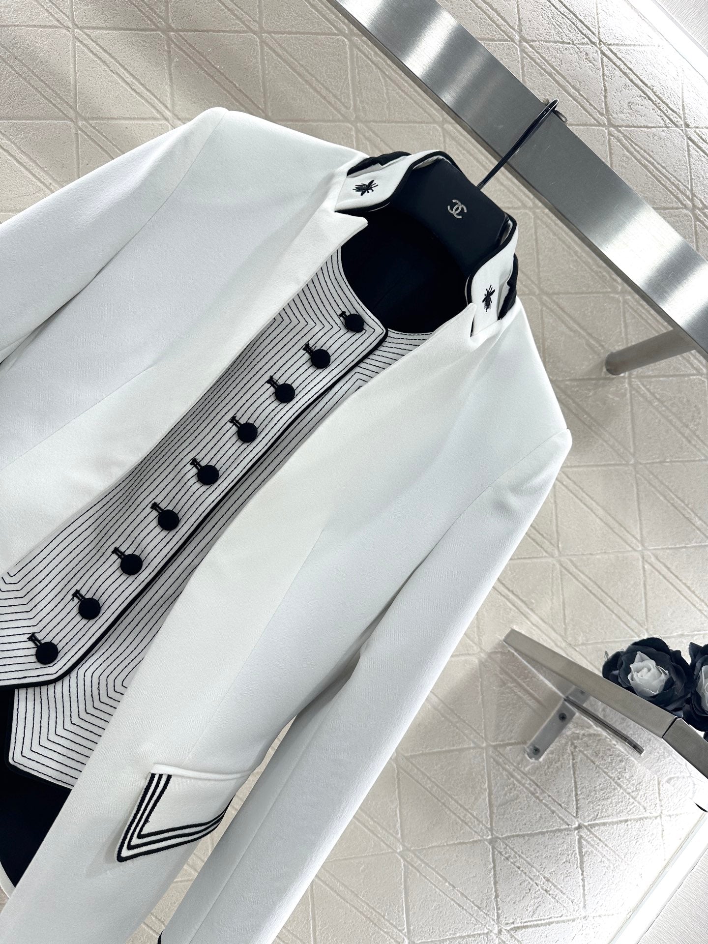 25fw new stand collar fake two piece jacket