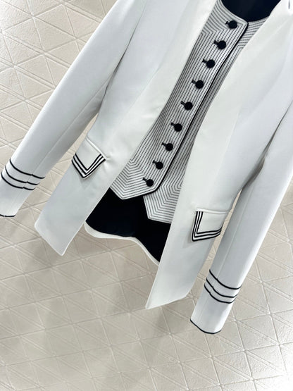 25fw new stand collar fake two piece jacket