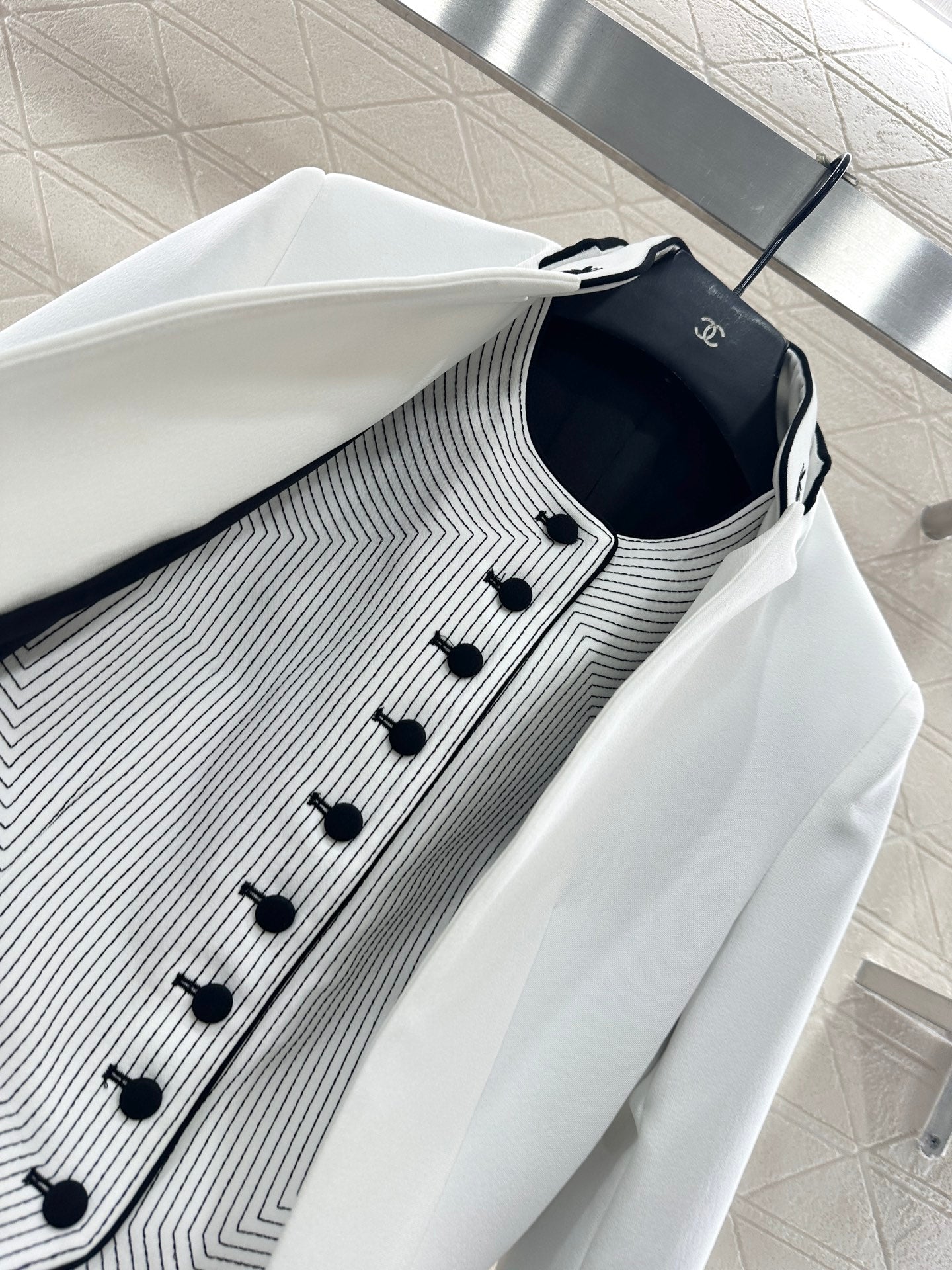 25fw new stand collar fake two piece jacket