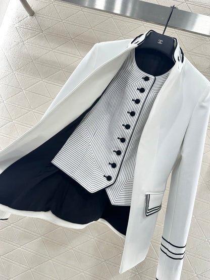 25fw new stand collar fake two piece jacket